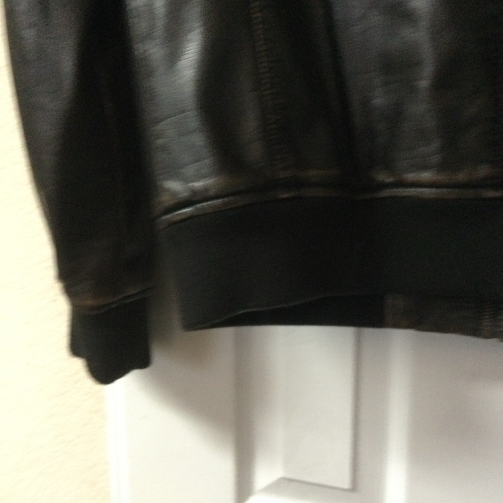Levi's Dark Brown Faux Leather Sherpa Lined Bomber Biker Jacket Size Small - Picture 11 of 14